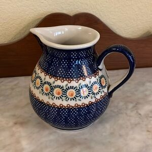 Vintage-Boleslawiec-Polish Pottery-Medium Pitcher